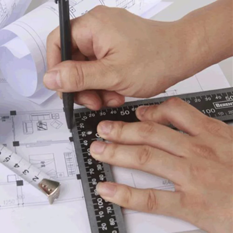 

1 Piece 20x30cm Dual Marking Right Angle Framing Carpenter Constructions Ruler Steel Roofing Square Tool Parts