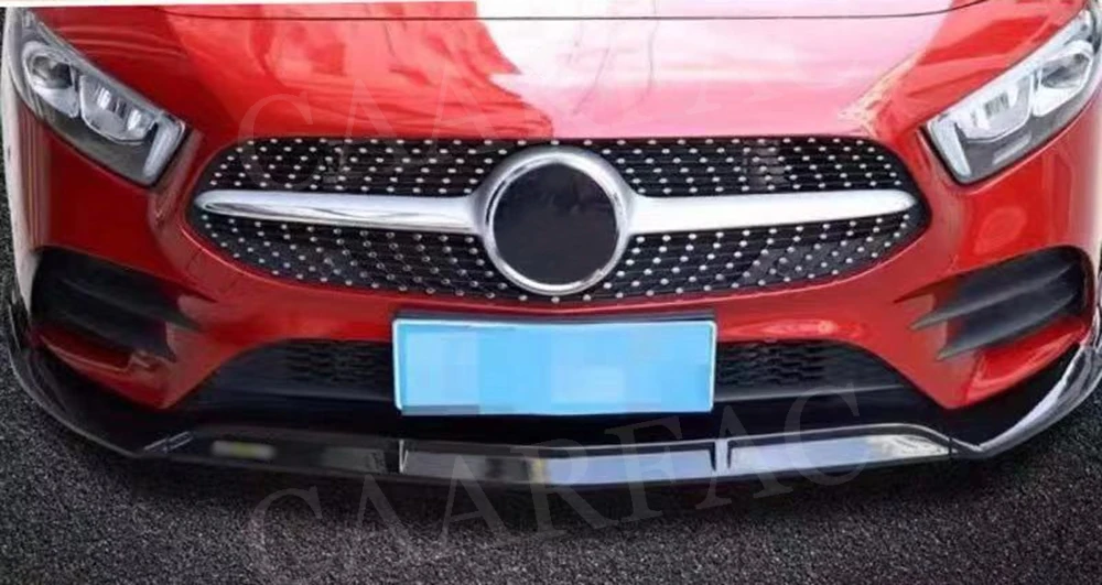 Класс ABS черный Передний спойлер для Mercedes Benz W176 A200 спортивные 3 шт./компл. головы бампера подбородка лопата для снега протектор