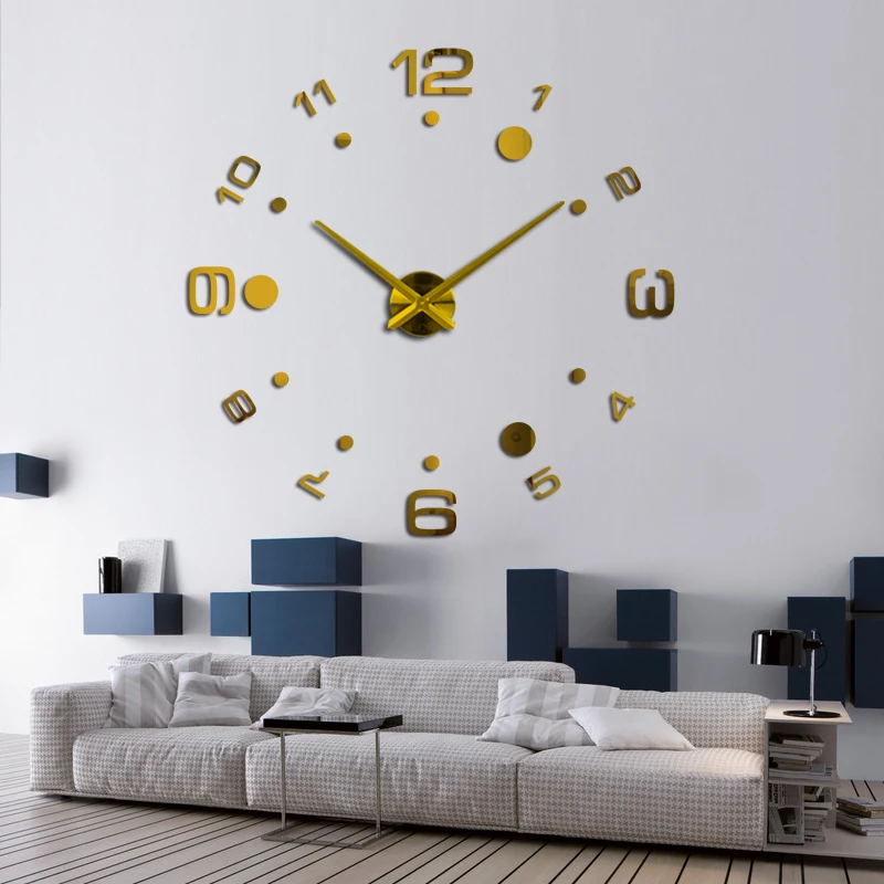 2019 New Vintage Wall Clock Modern Design Large Diy Acrylic Clocks Horloge Murale Quartz Watch 3d Stickers Brief Living Room|watch heart rate