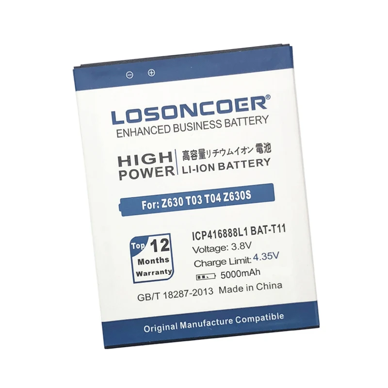 LOSONCOER 5000 мАч BAT-T11 ICP416888L1 для acer Liquid Z630S Z630 T03 T04 батарея мобильного телефона+ быстрое поступление