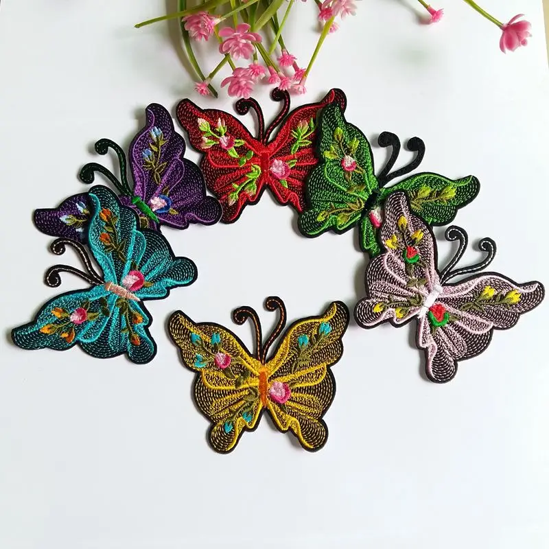 Мультяшная декоративная нашивка с узором бабочки вышитые аппликации нашивки для