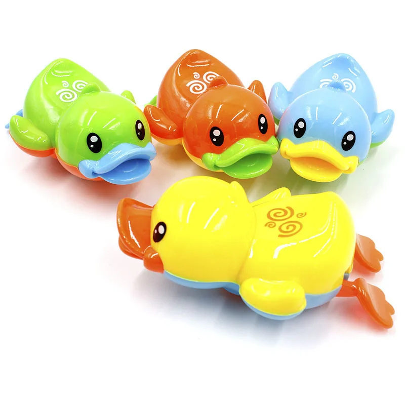 Random Color Детские милые Мультяшные Игрушки для ванны, Классические игрушки с черепаховой уткой, Детские плавающие заводные на цепочке, детские пляжные игрушки для ванной - Цвет: Random Color