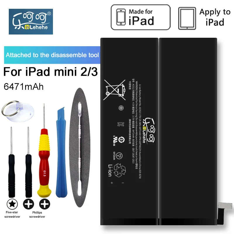 

Оригинальный аккумулятор LEHEHE для iPad mini 2 Apple 6471 мАч, Сменный аккумулятор для планшета, бесплатные инструменты, подарки