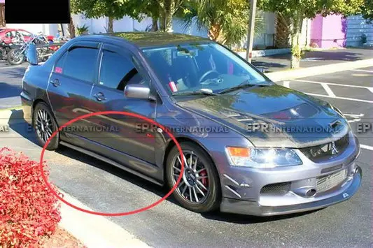 Для Evolution EVO 7 8 9 Damd стиль углеродное волокно боковая юбка расширение для Mitsubishi