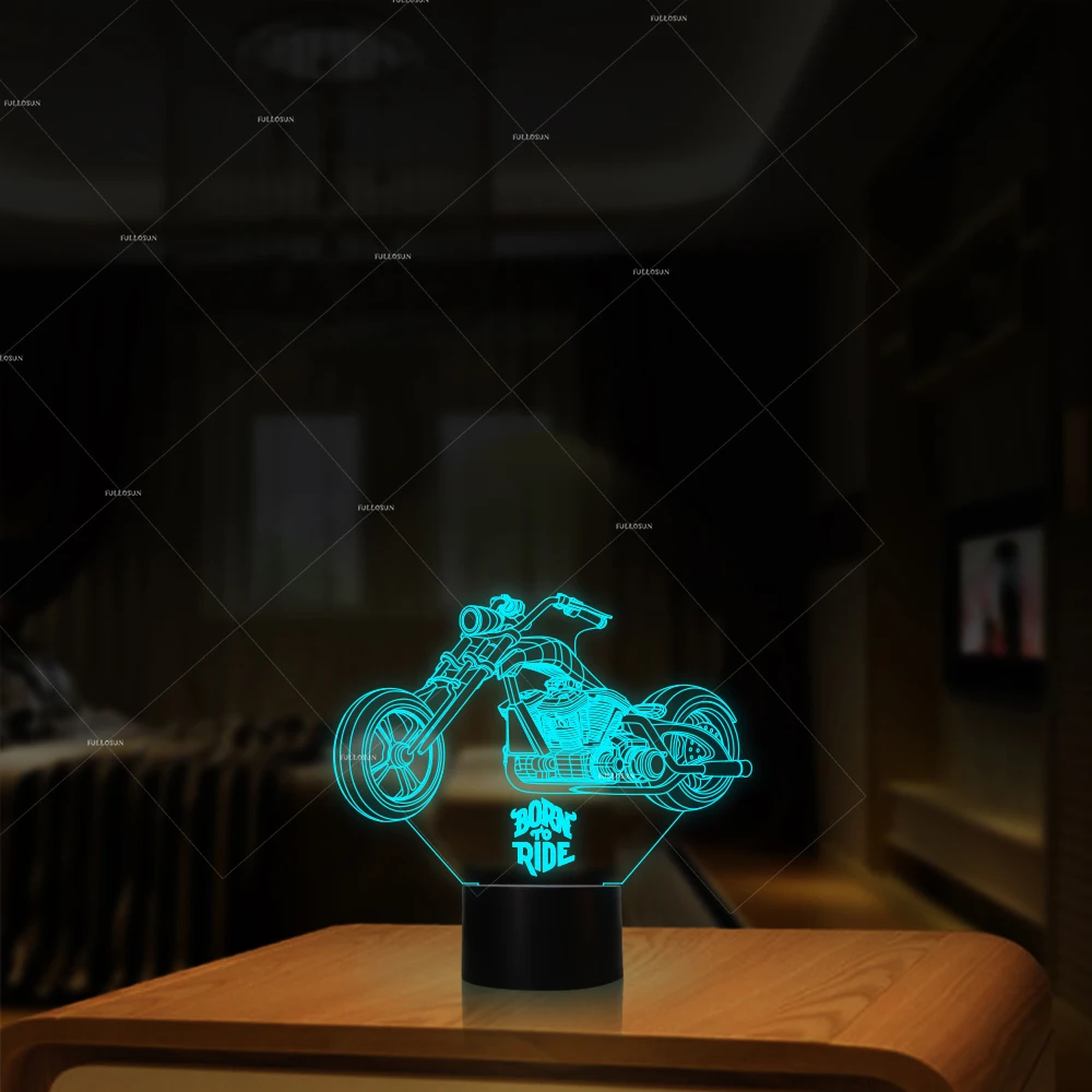 3d новинка настольная лампа для мотоцикла ночные светильники светодиодные
