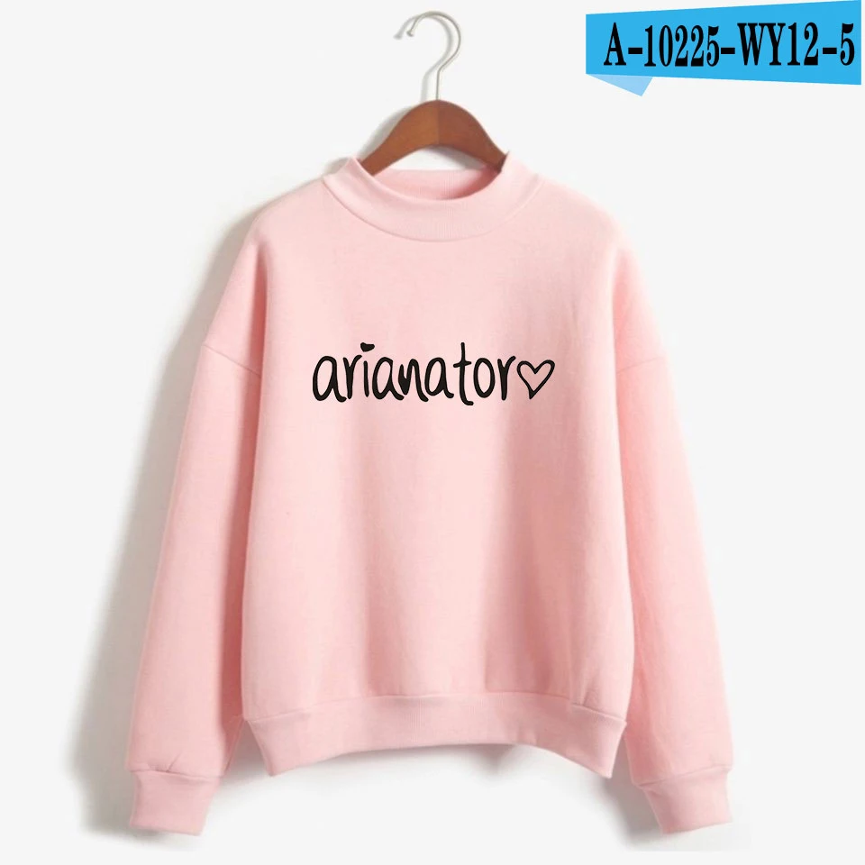K-pop, Ariana Grande, большие размеры, водолазки, толстовка, женская уличная одежда, Ariana, толстовка "Гранде", модная одежда - Цвет: pink