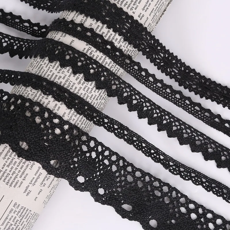 5yards/lot 10mm Black Lace Fabric Trim Ribbon DIY Garment Hair Accessories Embroidered | Дом и сад