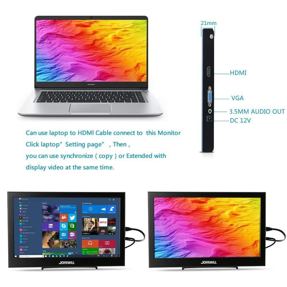 11,6 дюймов 1920X1080 ips lcd Портативный дисплей с VGA/HDMI интерфейсом 10,1 дюймов компьютерный игровой монитор ПК для PS3/PS4/XBOx360