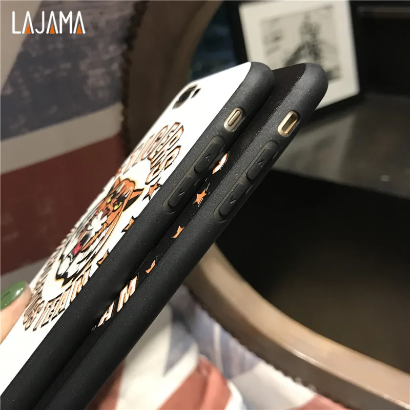 Lajama 3D Мягкий ТПУ силиконовый чехол для телефона s Apple iPhone 6s 6 плюс 7 8 Plus X Тигр