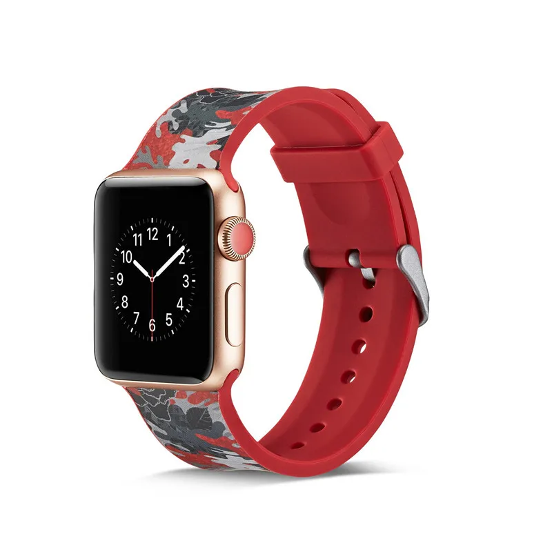 Силиконовые ремешки для Apple Watch Band 38 мм 42 мм браслеты силиконовый ремешок для Apple Watch 4 44 мм 40 мм ремешки для часов 20 цветов