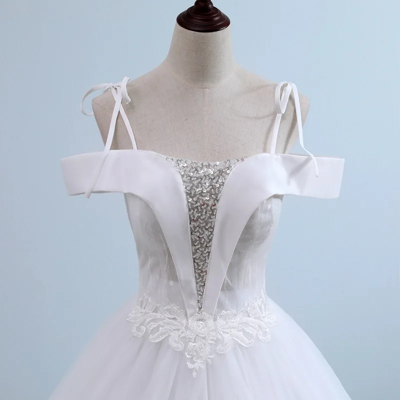 Новое кружевное платье с открытыми плечами и открытой спиной Vestido De Novia блестящее