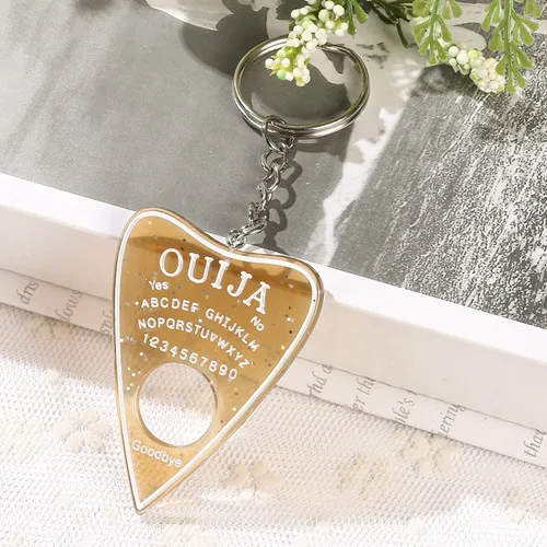 coffee 1 шт. Ouija planchette блестящая смола брелок-Шарм Ouija брелок Ouija доска Брелок Сумочка талисманы для женщин - Цвет: coffee