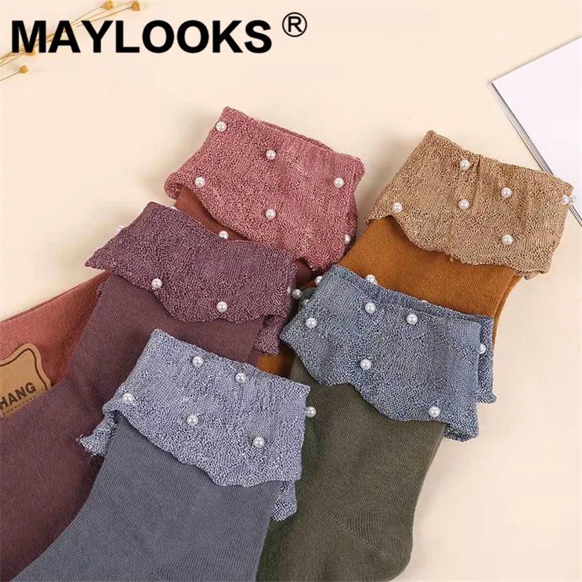 Maylooks/Новинка японские носки сезон осень-зима свободные хлопковые с закрытым