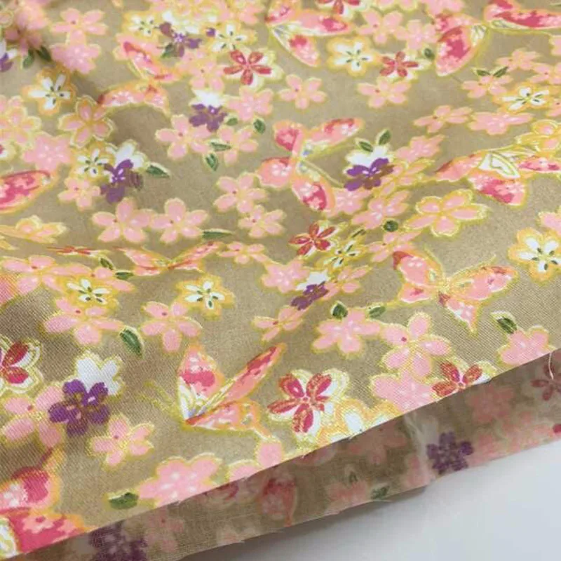 3pcs/lot 100% Cotton fabric Spring Garden Butterfly &amp Flowers Printing sewing tissu Handmade DIY Doll Cloth bundles | Дом и сад