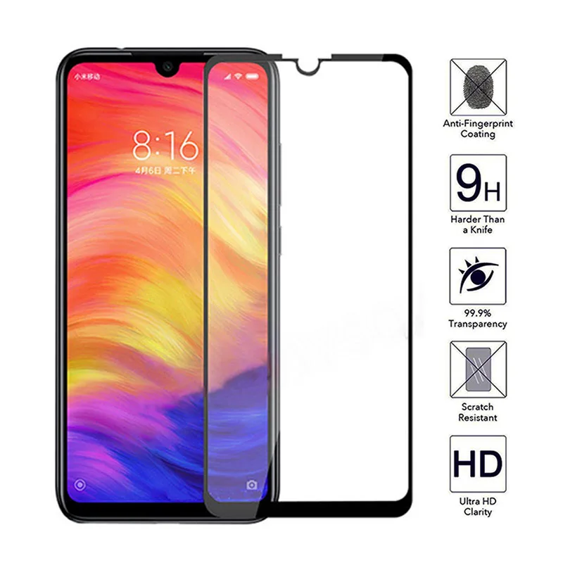 Для Xiaomi redmi note 7 полное покрытие защитный стеклянный чехол Защита для экрана