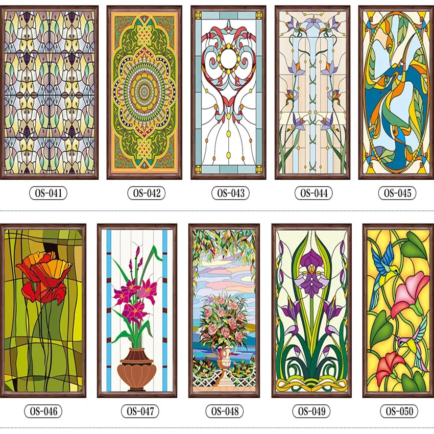 Пользовательские электростатические скрабы без клея прозрачные витражные окна