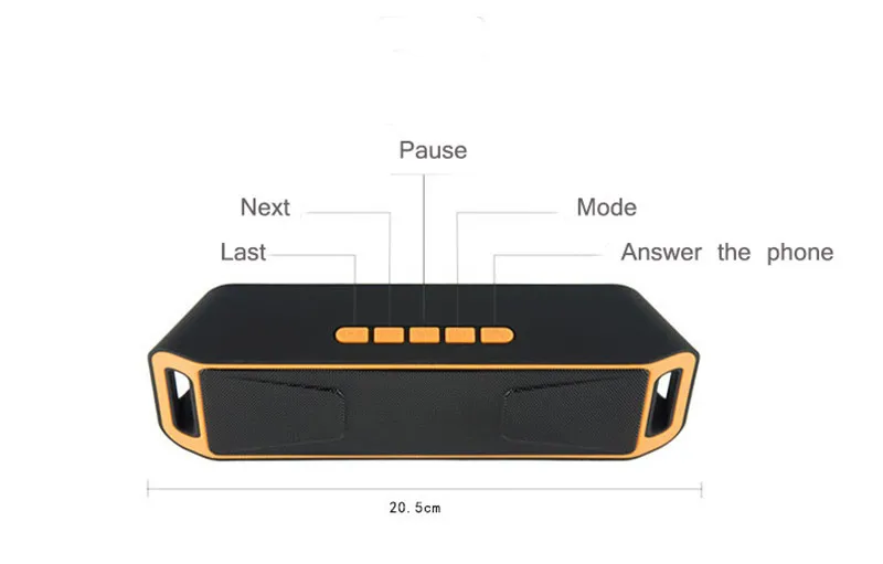 Беспроводная колонка SC208 Bluetooth 4 0 стерео сабвуфер s TF USB FM радио встроенный