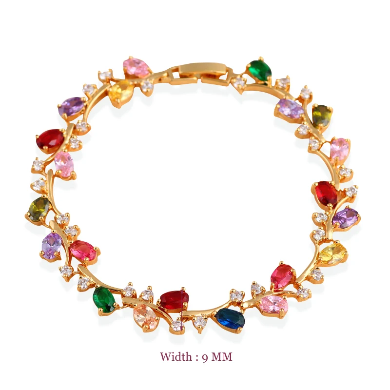 Таинственный Дизайн черный оникс Браслеты золотой тон Черный Циркон Здоровье