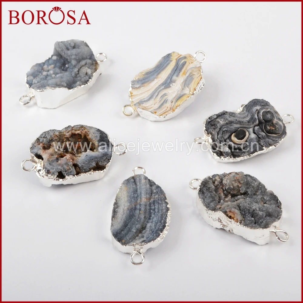 BOROSA 5 шт. серебряного цвета Галактический кварц титановый натуральный камень