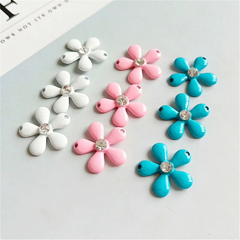 New 100Pcs candy color chrysanthemum flower diamond alloy button / buckle embellishment DIY hair accessories | Дом и сад