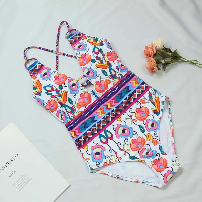 FDBRO Цельный купальник для похудения сексуальное бикини на бретельках с открытой