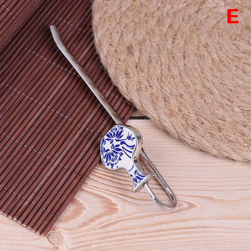 Vintage Porcelain Vase Bookmark For Books Blue And White Metal Bookmark School Stationery Items Creative Unique Gift