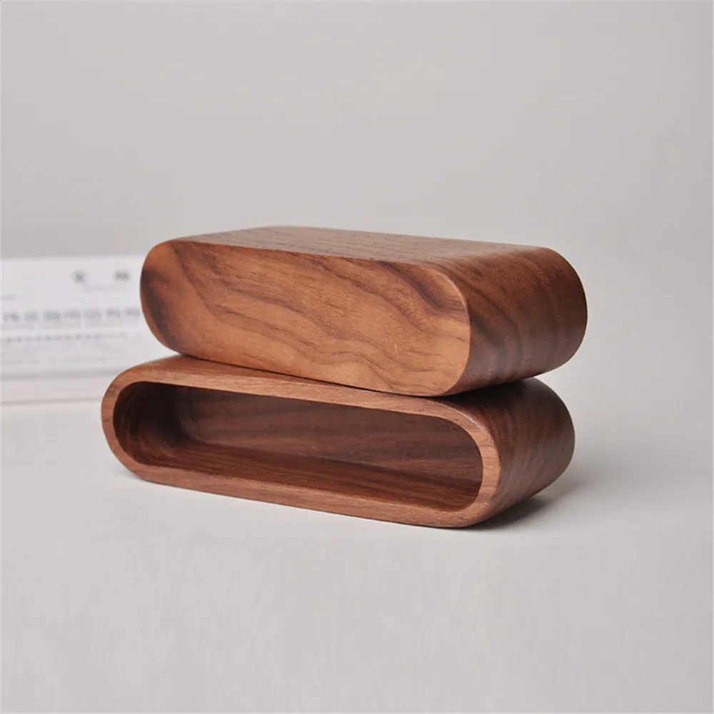 Черный грецкий орех Настольный ящик для хранения коробка визиток держатель карт