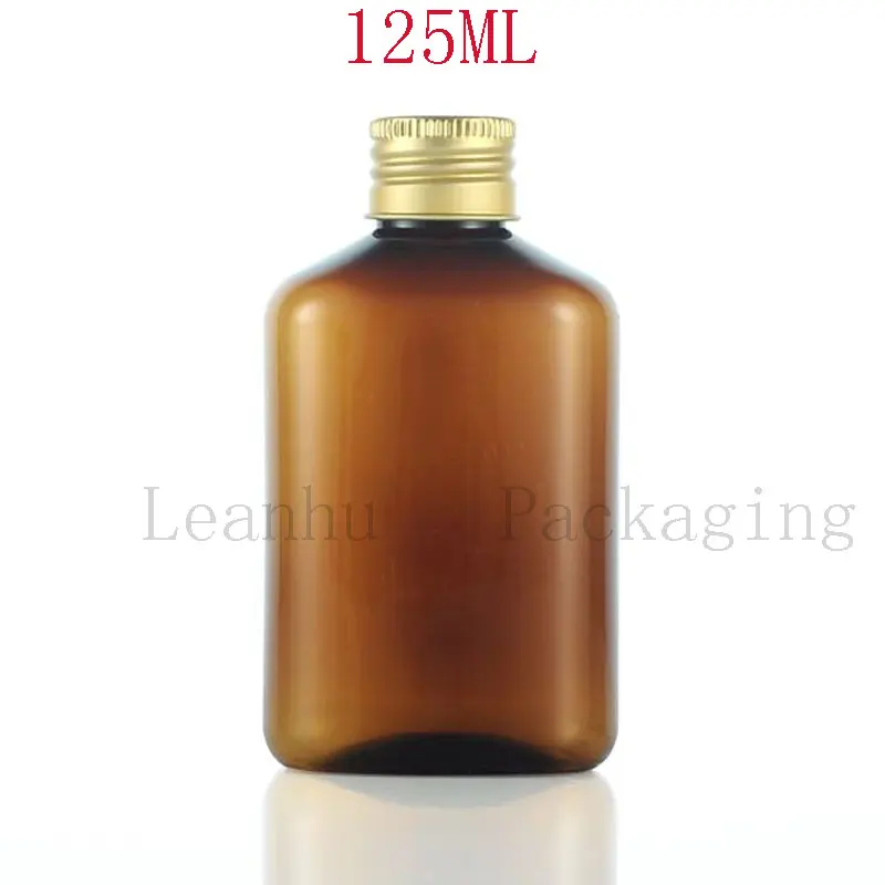Empty Brown Plastic Bottle With Golden Aluminum Screw Cap Cosmetics Container DIY Refillable Shampoo Shower Gel | Красота и здоровье