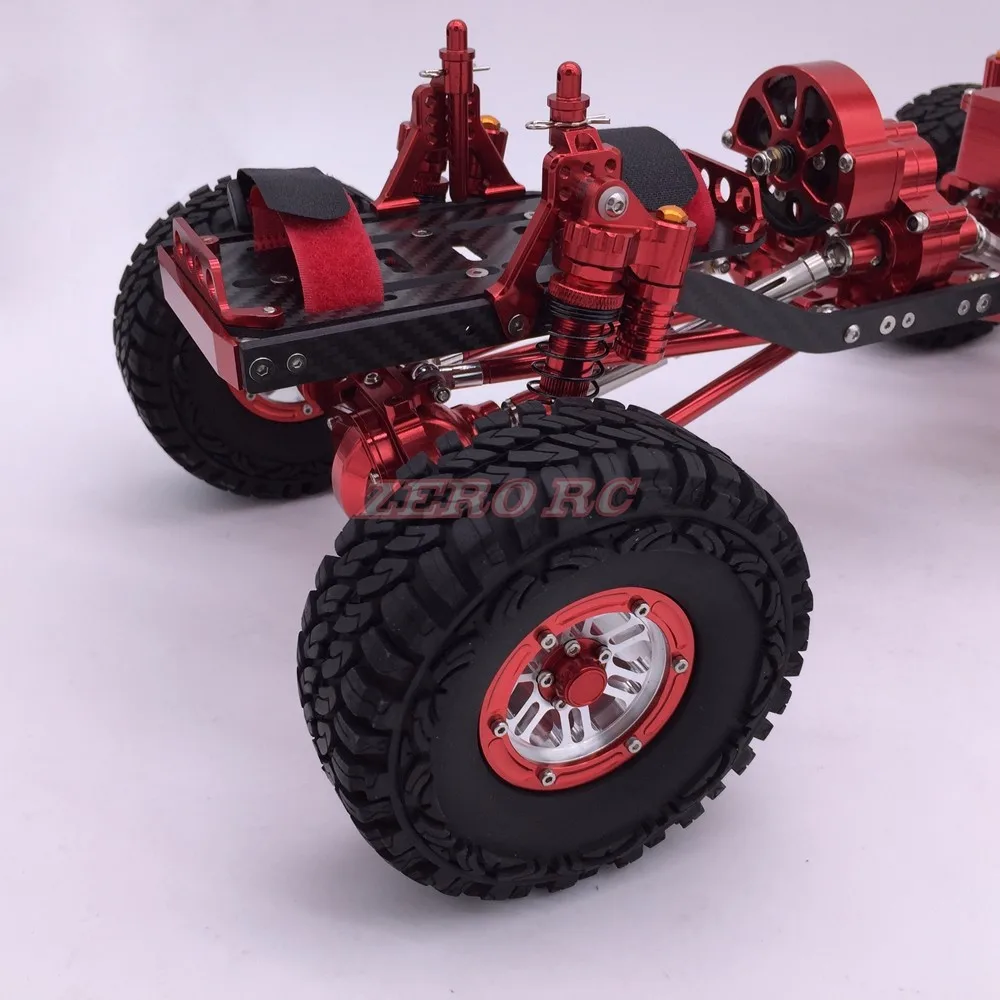 Крутой гоночный 1/10 Rc Рок Гусеничный автомобиль с ЧПУ металлический осевой SCX10 шасси с карбоновой рамой колесная база 313 мм красный