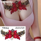 1 шт., новинка, нагрудная вспышка, татуировка, Love Bow, фритюрница, чокер, большая Наплечная рука, татуировка на грудь, хна, телопоясная краска под грудью