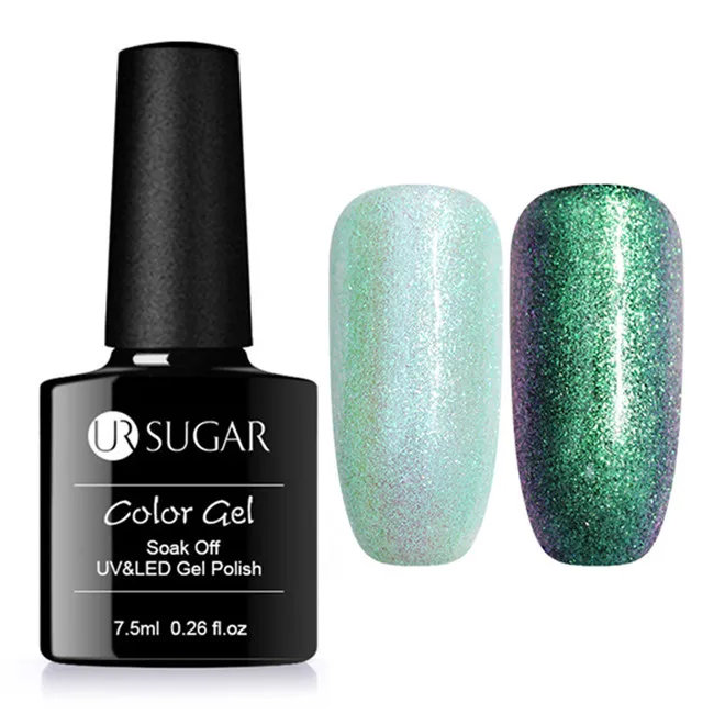 Mermaid 02 Ur Sugar Хамелеон Гель голографический лак звездный блеск Блестки УФ гель лак 7,5 мл замачиваемый УФ гель лак для ногтей DIY - Цвет: Mermaid 02