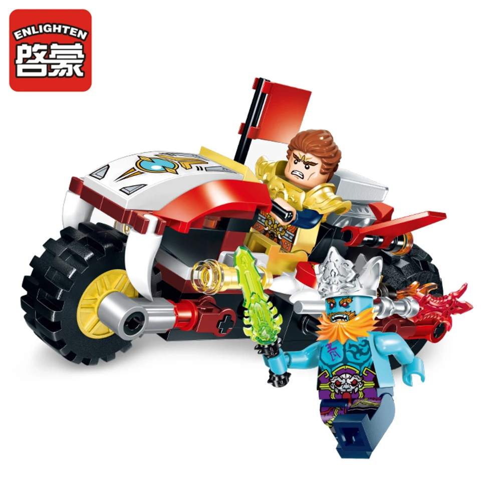 Просвещения Building Block создание the Gods борзая мотоцикл 2 фигурки 116 шт. Развивающие