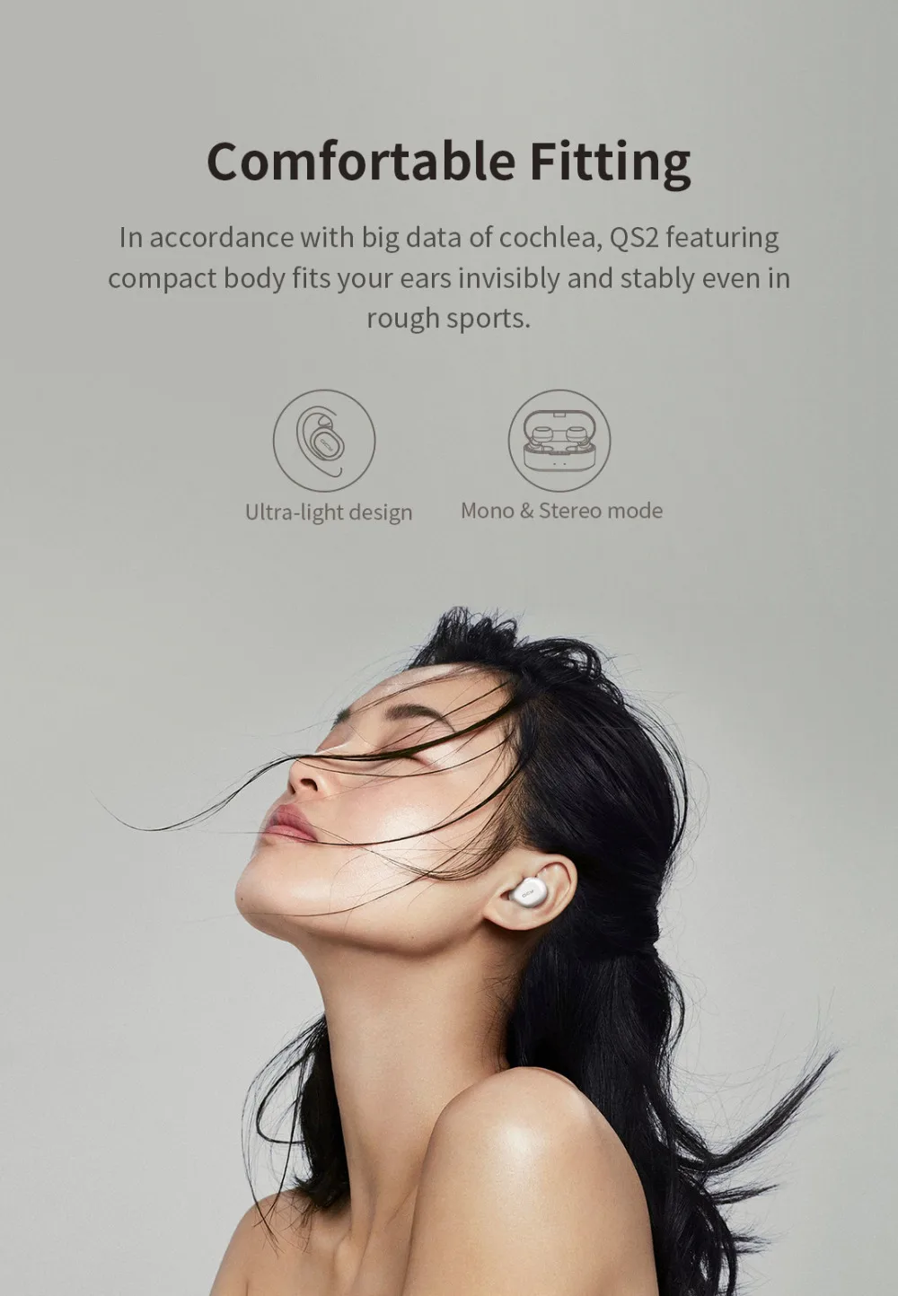 QCY QS2 TWS наушники Bluetooth V5.0 3D стерео Спортивные Беспроводные наушники с двойным микрофоном, автоматическое подключение