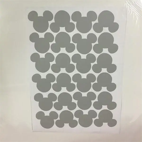 Gray 3D мультфильм Микки Маус в форме головы настенные наклейки для детей Детская комната Домашний декор обои самоклеящиеся виниловые DIY художественная Фреска Наклейка - Цвет: Gray