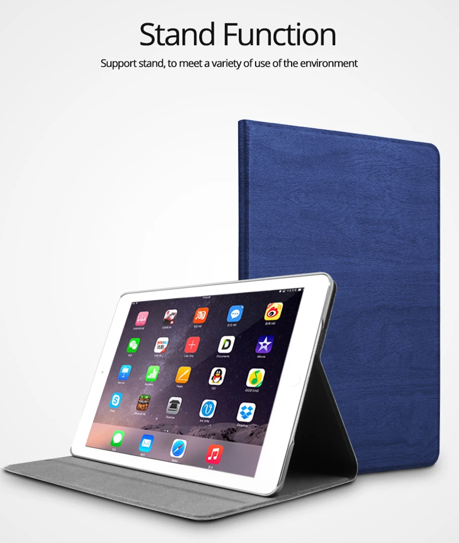 Чехол для iPad 9," 6-го 5-го поколения, тонкий Чехол-книжка с подставкой из искусственной кожи, чехол Smart Cover для iPad 5 6 Air 1 Air 2, чехол