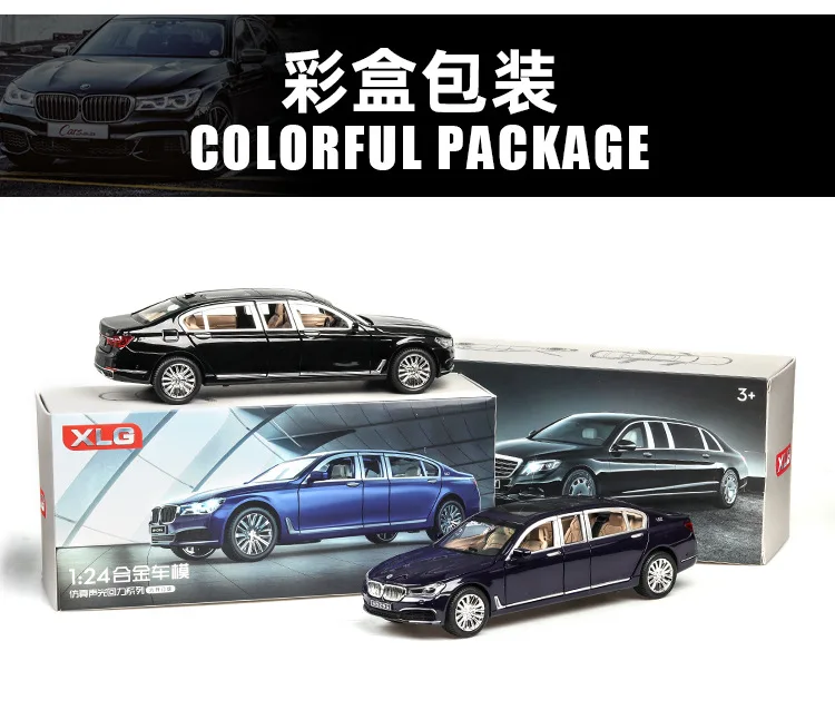 1/24 металлические Литые и игрушечные транспортные средства BM 760LI модель автомобиля звук и светильник коллекция автомобиля игрушки для мальчика Детский подарок