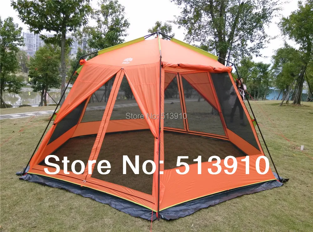 Verkaufen Doppelschicht UV Hexagonal Anti-moskito Großen Schatten Baldachin Pergola Im Freien Familie Party Strand/angeln Zelt