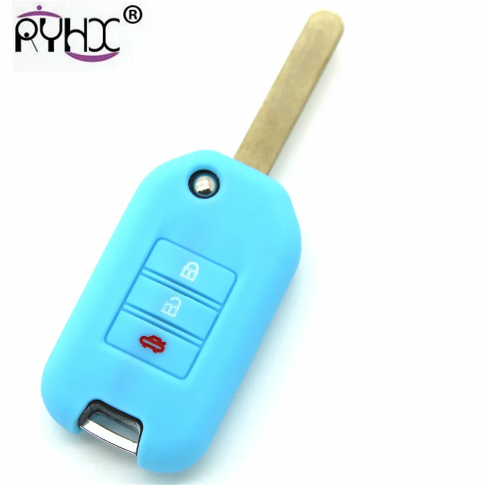 RYHX волокно силиконовые ключи случае Foding Flid удаленный ключевой чехол для Honda CRV