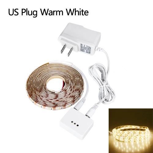 US Plug Warm White 1 м-5 м светодиодный светильник под шкаф с датчиком движения руки 12 В постоянного тока SMD 2835 60 светодиодный s Диодная лента для спальни кухни - Цвет: US Plug Warm White