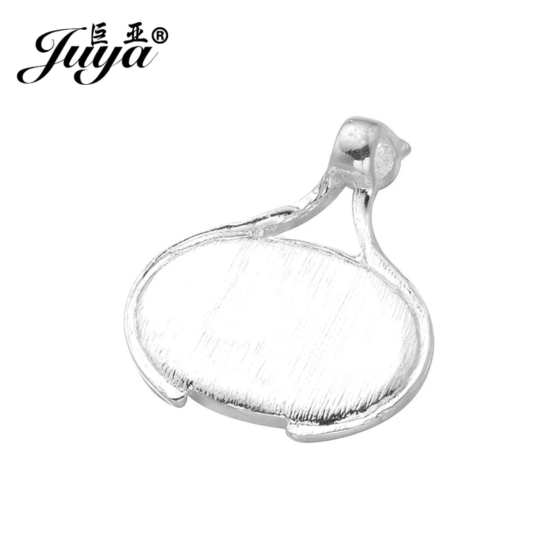

JUYA DIY Necklace Pendant Making 4pcs/set 25x18mm Inner Size Antique Bronze Oval Cabochon Base Setting Charms Pendant AD0068