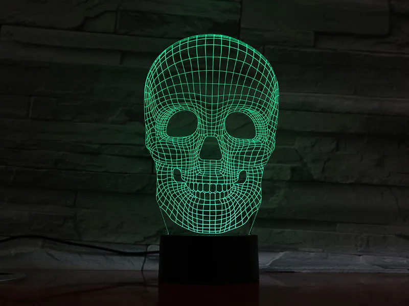 Новый 3D светодиодный USB-светильник с черепом подарок на Хэллоуин настроение