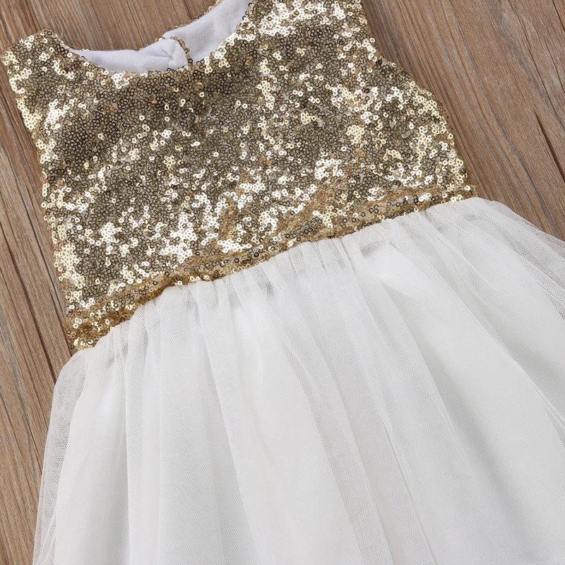 Платье-пачка летнее кружевное без рукавов с блестками и бантом на спине | Детская