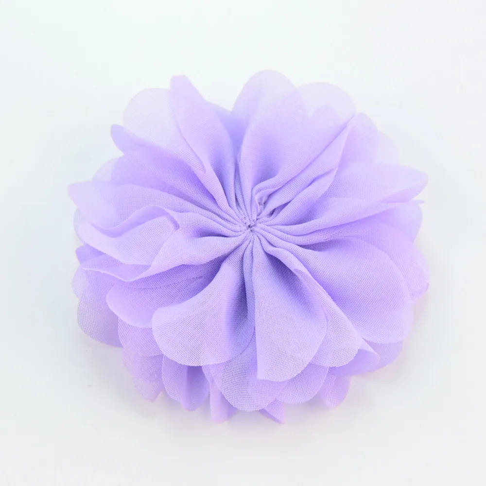 

100pcs/lot 7cm 24colors Solid Chiffon Ballerina Flower Hair Flower For Girl Accessories kids Headbands
