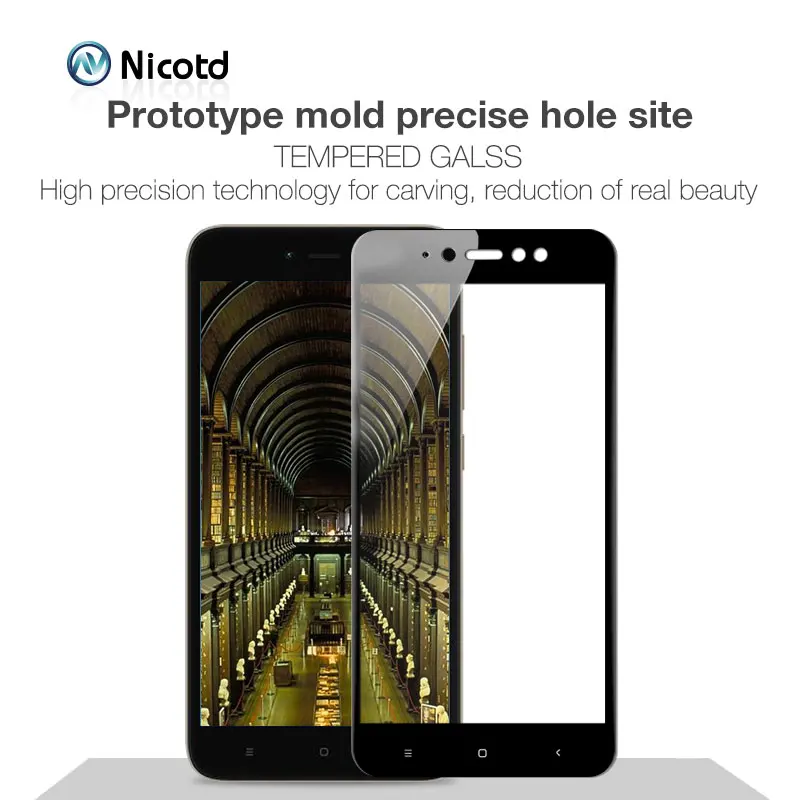 Закаленное стекло Nicotd 2.5D с полным покрытием для Xiaomi Redmi Note 5A Prime Противоударная