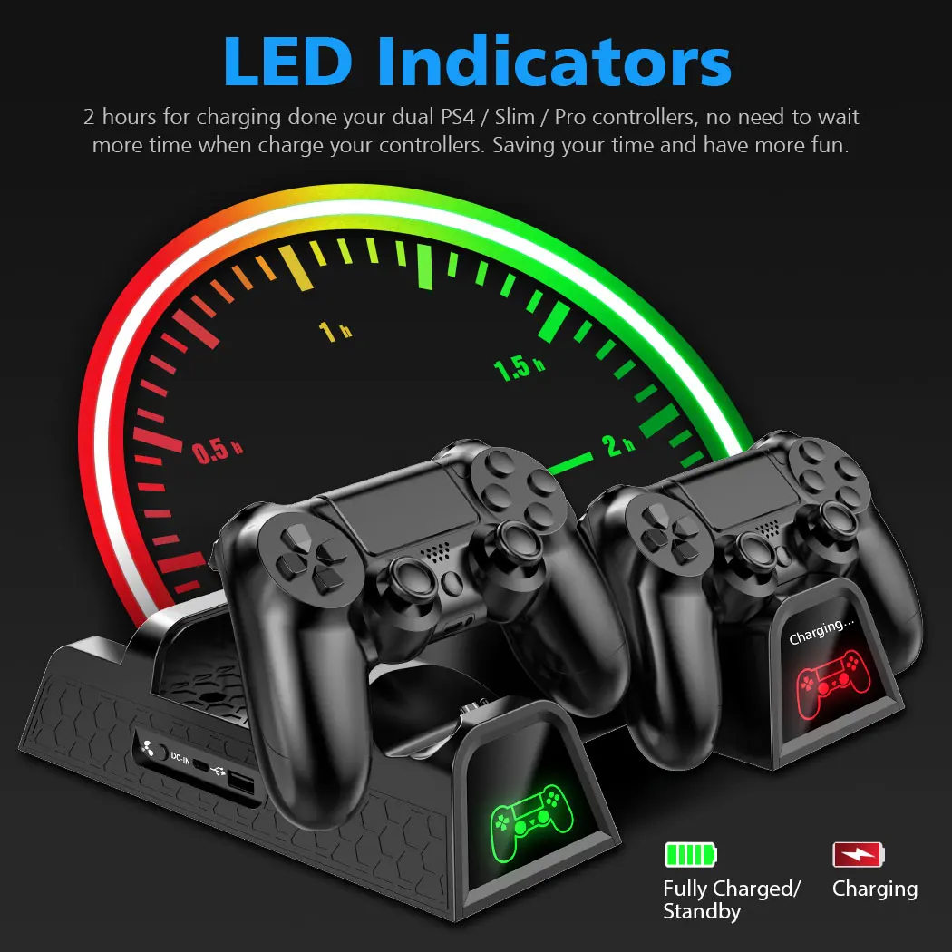 for ps4 dual controller charger console vertical cooling fan stand charging station for sony ps4ps4 slimps4 pro accessories free global shipping