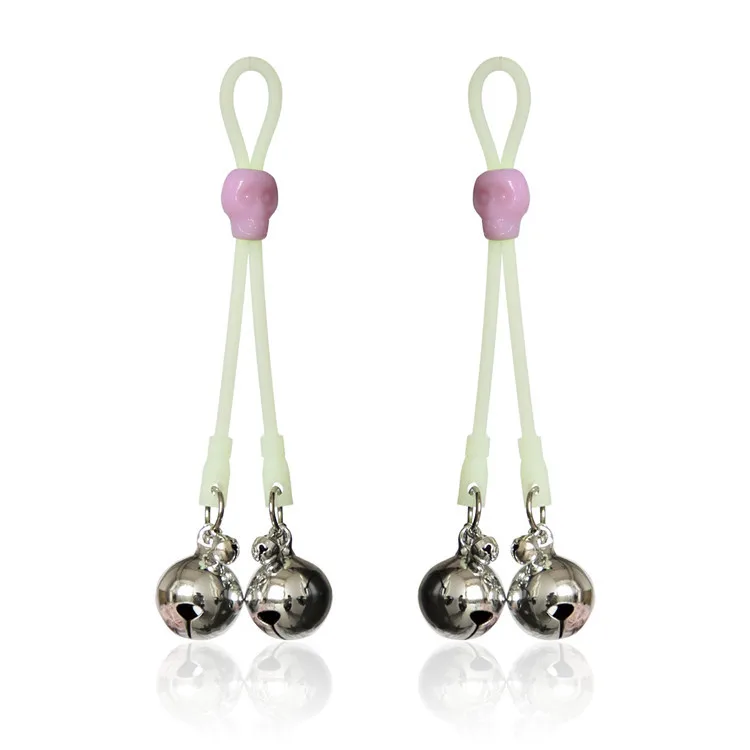 Череп Застежка скольжения Серебристые резиновые зажимы для сосков Фетиш жгут