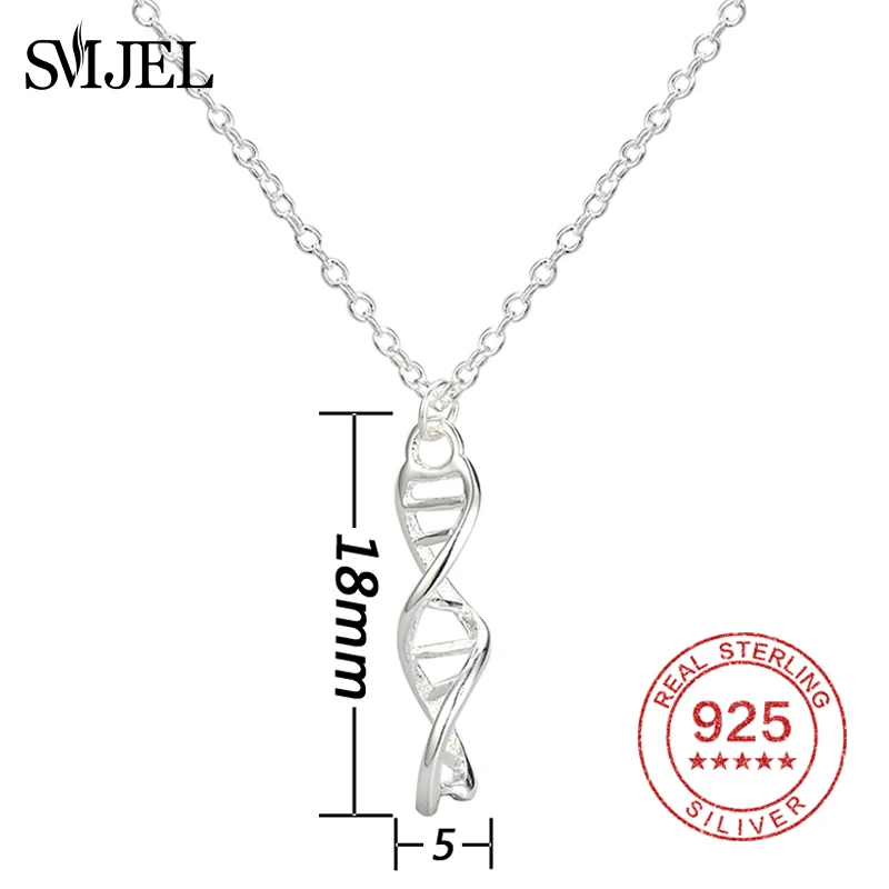 SMJEL Science Jewelry Феликс ожерелье ДНК биология ювелирные изделия ожерелье с дизайном «молекула» бренд стерлингового серебра 925 аксессуары для женщин