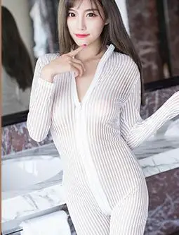 Боди в полоску без косточек с 2 молниями ультратонкое прозрачное боди длинными