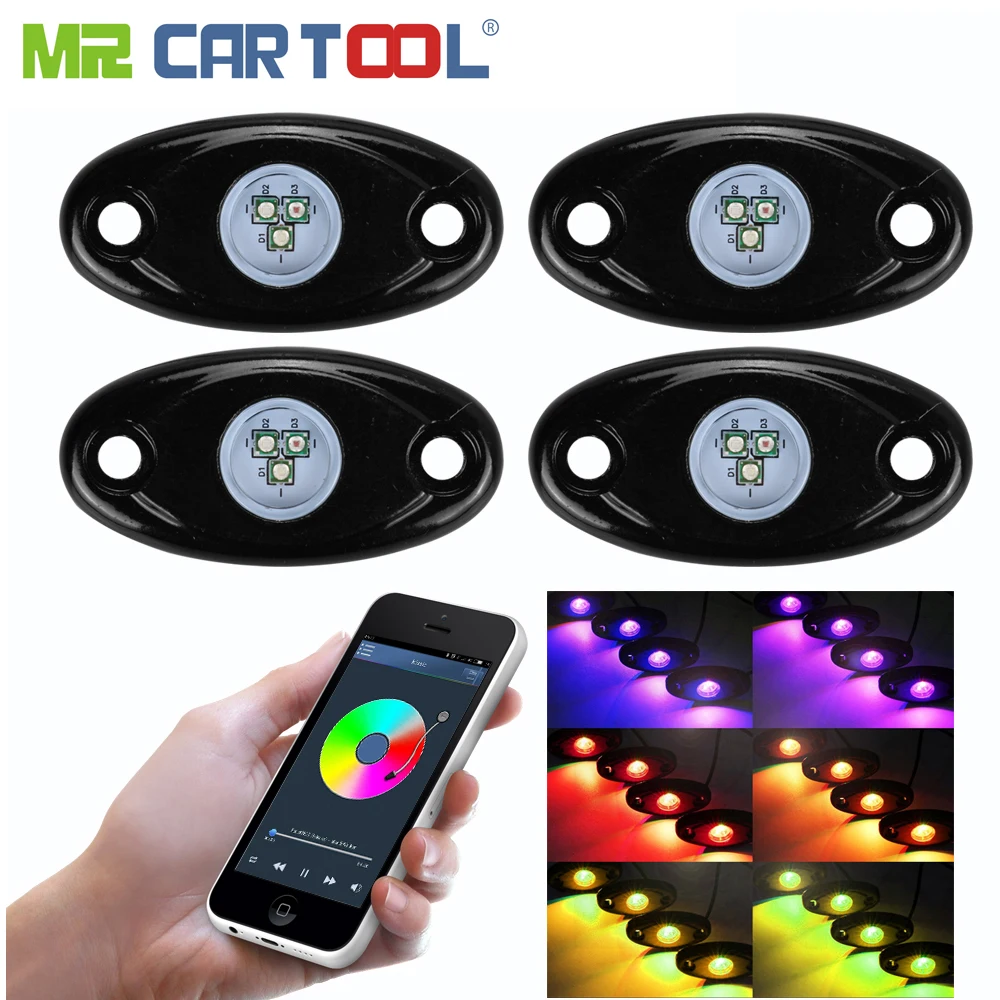 RGB светодиодные горные фонари авто Декор Автомобильный свет Функция