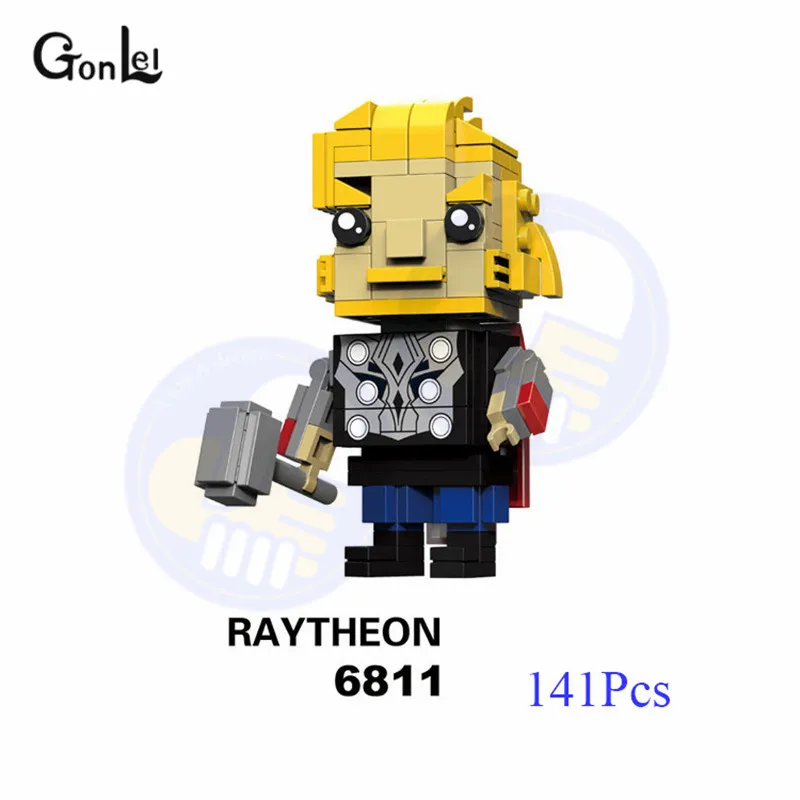 No. 6811 Новинка Brickheadz Marvels Мститель Супер Герои Бэтмен Железный человек паук строительные блоки кирпичи игрушки совместимы с Brickheadz игрушки - Цвет: No. 6811